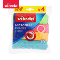 Vileda Microfibre Colors Cloth Pack 4 - วิเลดา ผ้าไมโครไฟเบอร์ คัลเลอร์ แพ็ค 4