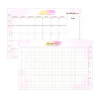 MyPretties Fantasy Monthly Planner Refill Papers A5 A6 Three Fold Filler Papers for 6 Hole Binder Organizer Notebook Papers