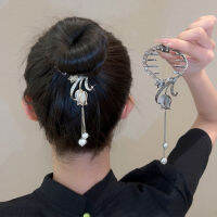 New Arrival Rhinestone Tulip Tassel Bun Hair Clip