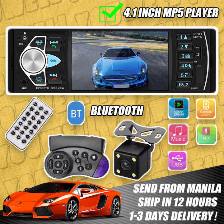Car Stereo bluetooth and usb 4022D 1 DIN Car Radio Portable Radio Music Player with Rear View