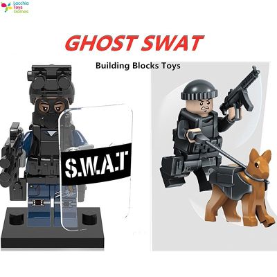 LT【ready Stock】Legoing Minifigures Ghost SWAT กองกำลังพิเศษตำรวจ Boy Puzzle Building Blocks Toys1【cod】