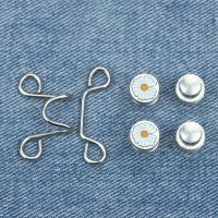 ‘；【。 2Pcs Adjustable Pant Waist Tightener Jean Button Pins Button Clip For Pants No Sewing Required Easy To Install Sewing Accessory