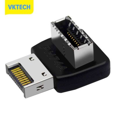 [Vktech] อะแดปเตอร์ส่วนหัว USB เมนบอร์ดคอมพิวเตอร์ Type-C USB3.1 Type-E 90องศา Converter
