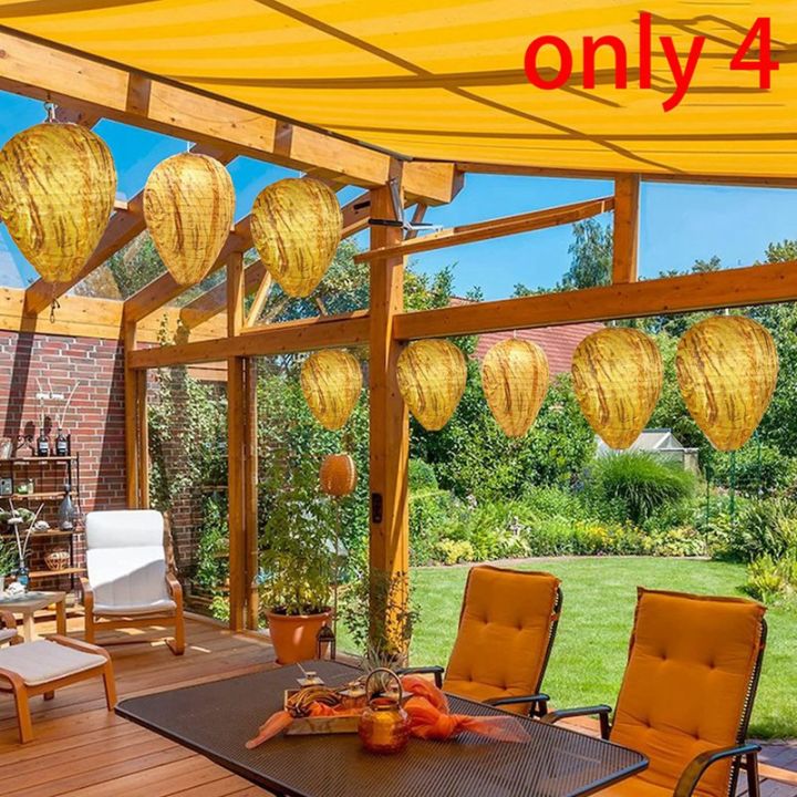 4pcs-dummy-wasp-nest-artificial-wasp-nest-made-of-wet-resistant-fabric-preventive-against-new-building-of-wasp-nests