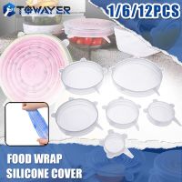 ETX1/6/12pcs Universal Reusable Silicone Stretch Lids Food Wrap Silicone Cover for Cookware Bowl Pan Cooking Kitchen Accessories