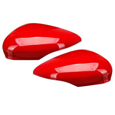 Wing Door Rearview Mirror Cover Side Mirror Cap Shell for Fiesta MK7 2008-2017 Red