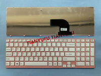 For Original Vaio SVE15 SVE-15 1US 9Z.N6CSQ.J01 Keybaord US White With Pink Frame Laptop Keybaord