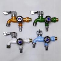 1/2" universal interface faucet double outlet double control faucet home bathroom hose irrigation accessories with gasket