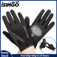 iSingo1 Pair Full Finger Touch screen Honeycomb lycra Ice silk Bike Bicycle Gloves for Men Women MTB Breathable Summer Mittens Shockproof