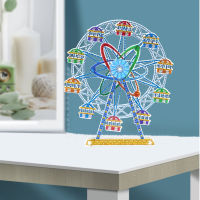 DIY Diamond Painting Ferris Wheel Pirate Ship Rotatable Ornaments WindmillEmbroidery Kit Art Crafts Home Desktop Decor Toy Gift