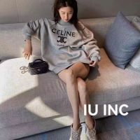 2023 Genuine  Saijia imitation embroidery autumn casual sweatshirt with velvet hiphop style long-sleeved loose sweatshirt for women hot style in winter spring and autumn