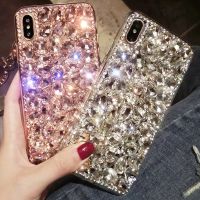 ☃∋ Luxury Bling Diamond Rhinestone Case for Samsung S21 Ultra S20 FE S22 S23 Plus A12 A23 A53 A22 Note 20 Phone Case Pearl Crystal