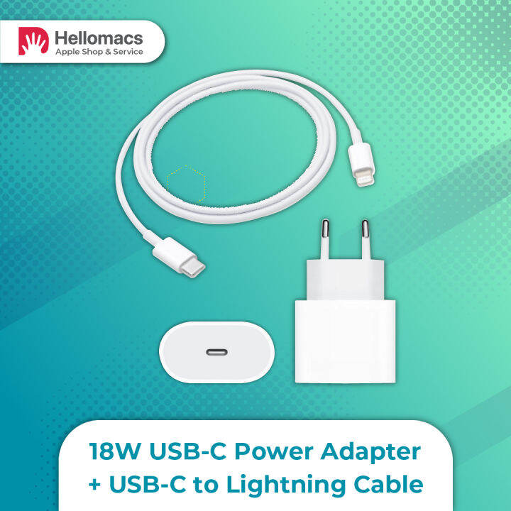 18W USBC Power Adaptor + USBC Lightning Original Lazada Indonesia