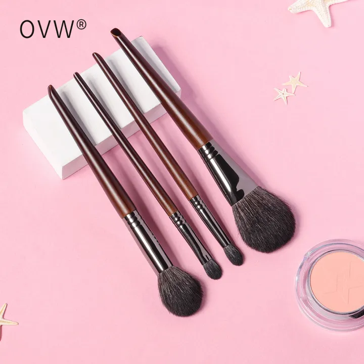 OVW 4 Pcs Brushes Set Goat Hair Makeup Blush Brush Eyeshadow Brush