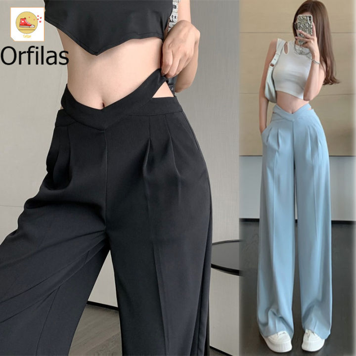 orfilas-กางเกงผู้หญิง-กางเกงขาตรง-ขายาว-มีหลายสี-หลายขนาด-ผ้านิ่ม-ใช้ง่าย-ราคาดี-s-2xl-กางเกงขาตรงทรงหลวมเอวสูงของผู้หญิง-กางเกงสูท