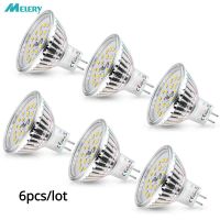 หลอดไฟไฟ Led Mr16 6W สีขาวเย็นอบอุ่น2800K อะไหล่ Gu5.3หลอดฮาโลเจน40W Ac/dc 12V 480lm ลำแสง120องศาจุด6แพ็ค