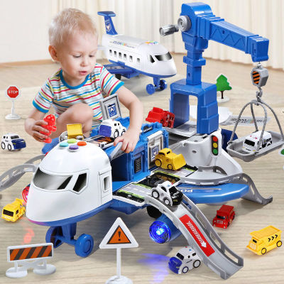 New Deformation Music Simulation Track Inertia Toy Aircraft Large Size Passenger Plane Kids Airliner Toy Car for Childrens Gift