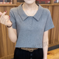 Keiko คุณแม่สวม TikTok เดียวกันผู้หญิงเสื้อยืดแขนสั้นจางเหวินเดียวกันเสื้อผ้าบางใหม่โนเบิลดูผอม