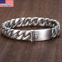 Davieslee 11mm Bracelet for Men Matte Round Curb Cuban Link 316L Stainless Steel Bracelet Mens Jewelry DLHB162