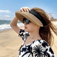 Summer Empty Top Straw Hats For Women Breathable Beach Wide Brim Sun Hat Ladies Outdoor Adjustable Sunshade Caps Chapeau Femme