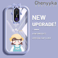 เคส Chenyyka สำหรับ OPPO F11 A9 A9X 2019เคสการ์ตูนน่ารักสาวน้อยเคสโทรศัพท์โปร่งใสสีสันสดใสกันกระแทกเคสซิลิโคนนิ่มน่ารักน่ารักมอนสเตอร์ตัวเล็กเลนส์กล้องถ่ายรูปเคสป้องกัน