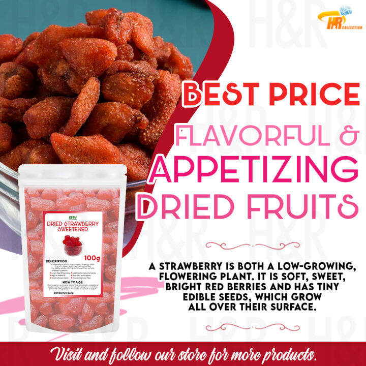 Dried Strawberries Sweetened 100g Dried Fruits, Healthy Snack Lazada PH