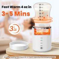 Portable Wireless Bottle Warmer 3 Min Fast Heating with 2 Adapters for Breastmilk Accurate Temperature Control 64 x 4.45 x 4.37 inches