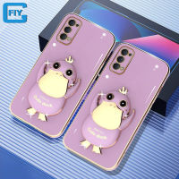 สำหรับ OPPO Reno 5 Pro/ Reno5 Z/ Reno5/Reno4ชุบทองกันกระแทกกรณี Tik Tok สุทธิสีแดงขายร้อนการ์ตูนน่ารักเป็ดโทรศัพท์กรณีที่มีวงเล็บ