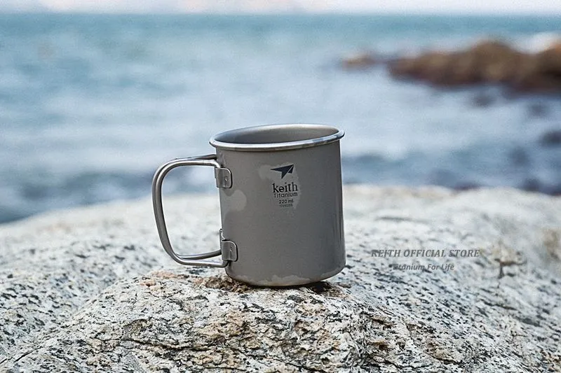 Keith Outdoor Folding Titanium Water Mugs Drinkware Camping Cups