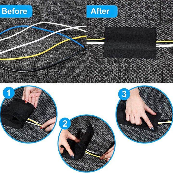 cable-grip-floor-cable-cover-cords-cable-protector-cable-management-only-for-commercial-office-carpet-black-10-feet