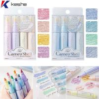 KESHE 4Pcs กราฟฟิตี ปากกาเน้นข้อความ เขียนด้วยลายมือ ลงชื่อเข้าใช้ ปากกาฟลูออเรสเซนต์ ทนทานต่อการใช้งาน เครื่องเขียนสเตชันเนอรี ปากกามาร์กเกอร์ โรงเรียนในโรงเรียน