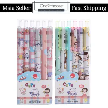 24 cute cartoon gel pen 0.5MM ink pen birthday gift school award student  gift fun girl pen writing style pen Korean stationery