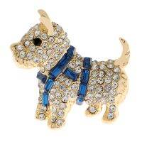 【YF】 CINDY XIANG Rhinestone Small Dog Brooches 2 Colors Available Pin Fashion Bagpack Badages