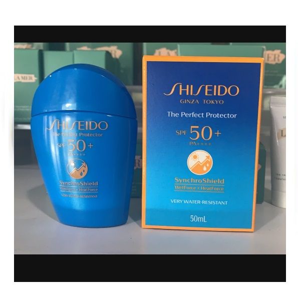 shiseido-synchroshield-wetforce-amp-heatforce-the-perfect-protector-spf50-pa-very-water-resistant-50-ml-โลชั่นกันแดด-ใช้ได้ทั้งผิวหน้าและผิวกายที่มอบประสิทธิภาพปกป้องผิวสูงสุด