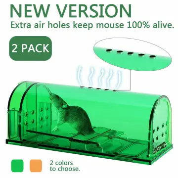 2 Pack Humane Mouse Trap | Catch and Release Mouse Traps That Work | Best Indoor/Outdoor Mousetrap Catcher Non Killer Small Mole Capture Cage