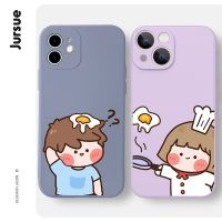 Ready Stock! JURSUE เคสคู่ เคสไอโฟน คู่รัก กันกระแทกซิลิโคนนุ่มการ์ตูนน่ารักตลก เคสโทรศัพท์ Compatible for iPhone 14 13 12 11 Pro Max SE 2020 X XR XS 8 7 6 6S Plus พลัส XYH227