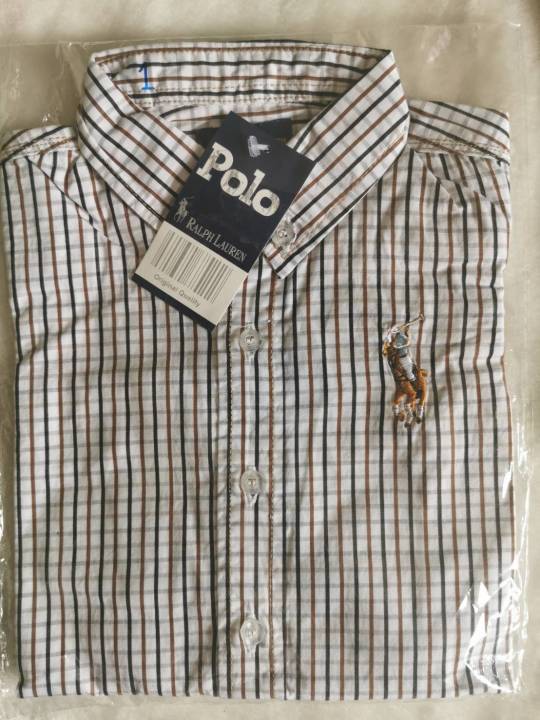 polo-เสื้อเชิ๊ตแขนยาว-ลายทางริ้วน้ำตาล