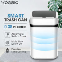 VOGSIC สมาร์ทเหนี่ยวนำถังขยะสามารถที่มีฝาครอบถังขยะไฟฟ้าเรียงลำดับถังรีไซเคิลสำหรับห้องนั่งเล่นห้องน้ำถังขยะถังขยะ13L15L