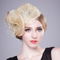 Women Wedding Fascinator tail Flower Hairpin Church Headpiece kentucky Pillbox Cap Lady Cloche Hat Party Sinamay Fedoras