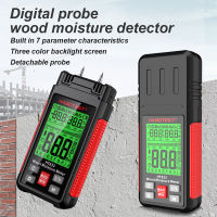 HABOTEST HT633 Wood Moisture Meter Pin-Type Digital Moisture Detector Ambient Temperature and Humidity with LCD Backlight Display for Wood Building Material