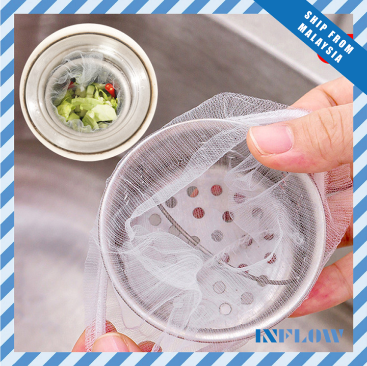 Kitchen Sink 100pcs Drainer Filter Net Strainers 水槽过滤网 Penapis Sisa ...