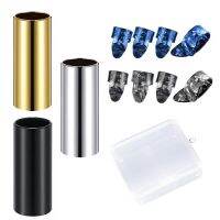 3 Pieces Guitar Slides Guitar Tone Bar Kits (Include 3 Colors Stainless Steel) 8 Pieces Thumb &amp; Finger Picks