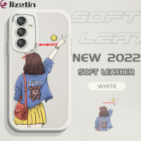 Jizetin เคสโทรศัพท์ลายการ์ตูนสำหรับ Samsung กาแล็คซี่ A24 4G,เคสปกหนัง PU ซิลิโคนให้ความรู้สึกเพรียวบางลายการ์ตูนหรูหราหนังสำหรับหญิงสาว