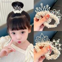 ❇❁✴ New Pearl Crown Headband Girls Cute Flower Elastic Hair Bands Hair Accessories Children Cartoon Fashion Hair ties Headwear Gift