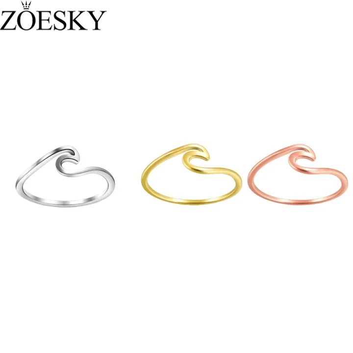 Zoesky 1mm Stainless Steel Wedding Rings for Women Girls Silver/Gold