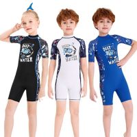 Kids Girls Shorty Wetsuit Printed Zippered Swimwear One Piece Rash Guard Bathing Suit UPF50 Sun UV Protection Boys