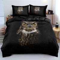 Owl Linens Bed 3D Gray Quilt Cover Sets and Pillow Covers Full Double Single Twin Queen King Size 180*200cm Animal Beddings