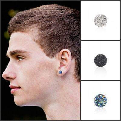 ต่างหูดูดแม่เหล็กคลัสเตอร์ไม่มีรูสำหรับผู้ชายและผู้หญิง Street Fashion Earrings Original Stone Crystal Ins Trend