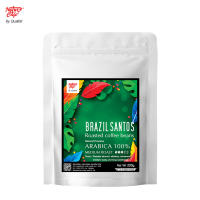 เมล็ดกาแฟคั่ว บราซิล ซานโตส อาราบิก้า 100% 200กรัม ตรา เนเจอร์ คาเฟ่ Brazil Santos Roasted Coffee Beans Natur Cafe Brand