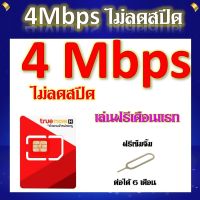 ซิมโปรเทพ 4 Mbps ไม่ลดสปีดเล่นไม่อั้น พร้อมเล่นฟรีเดือนแรก แถมฟรีเข็มจิ้มซิม